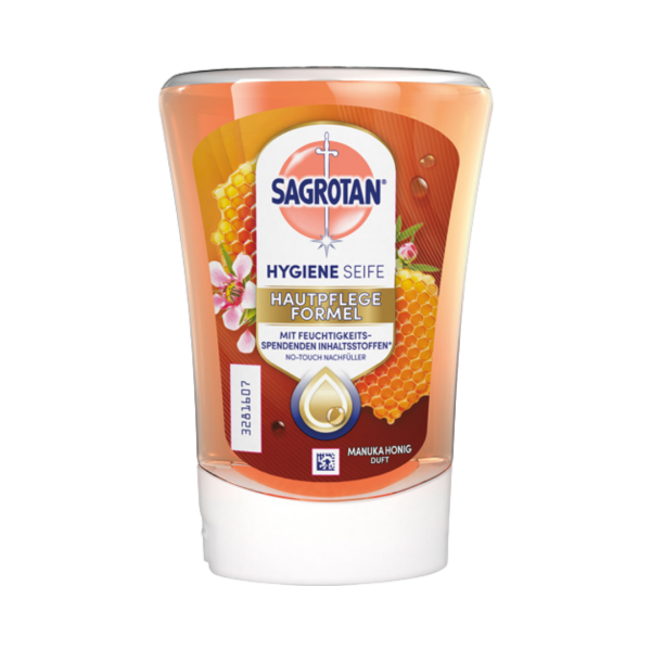 737385 Sagrotan No­ Touch Nachfüllung Hygieneseife Hautpflegeformel Manuka Honig Duft, für autom. Seifenspender, 250ml